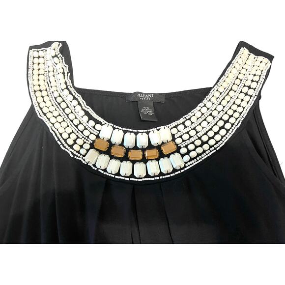 ALFANI SLEVELESS ROUND NECK BLOUSE, WOMENS, P/S, PULL-OVER, RHINESTONES/JEWELS - Picture 2 of 15